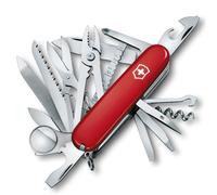Victorinox Swiss Champ Swiss Army Knife, Medium, Multi Tool, 33 Functions, Blade, Scissors, Red