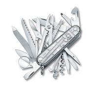 Victorinox Swiss Champ Swiss Army Knife, Medium, Multi Tool, 33 Functions, Blade, Scissors, Silver Transparent