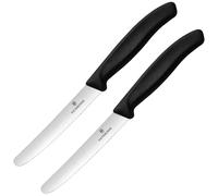 Victorinox Swiss Classic Black Kitchen Knife - serrated with rounded tip 2 pcs.