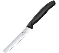 Victorinox Swiss Classic Black Kitchen Knife - smooth blade with rounded tip