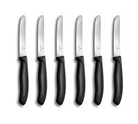 Victorinox Cutlery Knife Set 6-Piece Serrated Edge Black Swiss Tomato Bread HQ