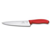 Victorinox Swiss Classic Carving Knife, 19 cm Stainless Steel Blade, Red | Extra sharp straight edge for meat and poultry with an ergonomic sterilizable plastic handle, Swiss Made