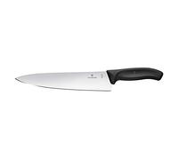 Victorinox Swiss Classic Carving Knife, 25 cm Sharp Stainless Steel Blade | Ergonomic kitchen knife for precise meat carving and uniform cuts. Lightweight, sterile TPE handle, black. Swiss Made