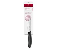 Victorinox Swiss Classic Carving Knife, Stainless Steel Blade, 12 cm, Black | Extra sharp straight edge blade for uniform cuts. Ergonomic TPE handle for professional kitchen use. Swiss Made