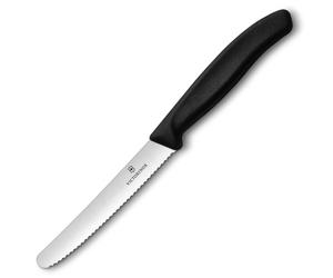 Victorinox Swiss Classic Kitchen Knife Black - serrated with rounded tip