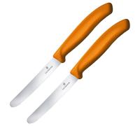 Victorinox Swiss Classic Kitchen Knife Orange - serrated with rounded tip 2 pcs.
