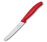 Victorinox Swiss Classic Kitchen Knife Red - serrated with rounded tip