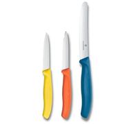 Victorinox Swiss Classic, Kitchen Knife Set, 3-Piece, Vegetable, Tomato and Breakfast Knife, Robust Plastic Handle, Stainless Steel, Coloured