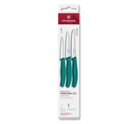 Victorinox Swiss Classic Kitchen Knife Set, 3-Piece, paring Knife, Tomato Knife and Breakfast Knife, Robust Plastic Handle, Stainless Steel, Green