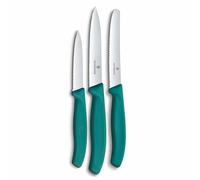 Victorinox Swiss Classic Kitchen Knife Set, 3-Piece, paring, Tomato and Breakfast, Robust Plastic Handle, Stainless Steel, Green
