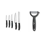 Victorinox Swiss Classic Kitchen Set, 5 Pieces, Black & Peeler Tomatoe Y Kiwi, Negro