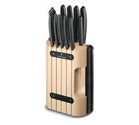 Victorinox Swiss Classic Knife Block, Set of 11, Extra Sharp Knives, Knife Storage, Black