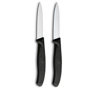 Victorinox Swiss Classic paring and Vegetable Knife, for Fruit and Vegetables, Extra Sharp, Straight and Serrated Edge, Stainless Steel, Black