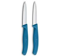 Victorinox Swiss Classic paring and Vegetable Knife, for Fruit and Vegetables, Extra Sharp, Straight and Serrated Edge, Stainless Steel, Blue