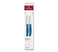 Victorinox Swiss Classic Peeling and Vegetable Knife Set, 2-Piece, Extra-Sharp Straight Edge for Precise Cuts, 8 cm, Stainless Steel, Blue