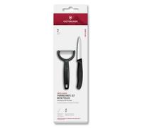 Victorinox Swiss Classic paring Knife and Peeler, 2-Piece, Extra Sharp Blade, for Fruit and Vegetables, Stainless Steel, Black
