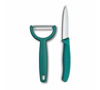 Victorinox Swiss Classic Paring Knife and Peeler Set, 2 Pieces, Green