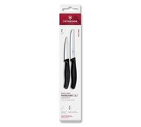 Victorinox Swiss Classic paring Knife Set, 2-Piece, Straight Blade and Serrated Edge, Stainless Steel, Swiss Made, Black