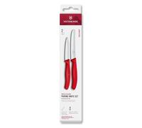 Victorinox Swiss Classic paring Knife Set, 2-Piece, Straight Blade and Serrated Edge, Stainless Steel, Swiss Made, red