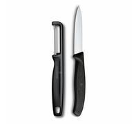Victorinox Swiss Classic Paring Knife Set, Vegetable Peeler, 2-piece, Black