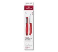 Victorinox Swiss Classic paring Knife Set with Peeler, for Vegetables and Fruit, 2-Piece, Extra Sharp Blade, red