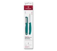 Victorinox Swiss Classic paring Knife Set with Peeler, for Vegetables and Fruit, 2-Piece, Extra Sharp Blade, Green