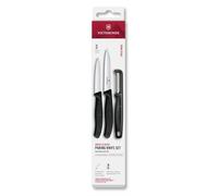 Victorinox Swiss Classic paring Knife Set with Peeler, paring Knife and Tomato Knife, 3-Piece, Extra Sharp Blade, Black