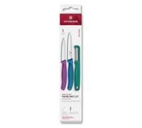 Victorinox Swiss Classic paring Knife Set with Peeler, paring Knife and Tomato Knife, 3-Piece Set, Extra Sharp Blade, Coloured