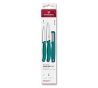 Victorinox Swiss Classic paring Knife Set with Peeler, paring Knife and Tomato Knife, 3-Piece Set, Extra Sharp Blade, Green