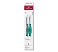 Victorinox Swiss Classic Peeling and Vegetable Knife Set, 2-Piece, Extra-Sharp Straight Edge for Precise Cuts, 8 cm, Stainless Steel, Green