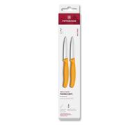 Victorinox Swiss Classic Peeling and Vegetable Knife Set, 2-Piece, Extra-Sharp Straight Edge for Precise Cuts, 8 cm, Stainless Steel, Yellow