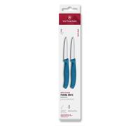 Victorinox Swiss Classic Peeling and Vegetable Knife Set, 2-Piece, Extra-Sharp Straight Edge for Precise Cuts, 8 cm, Stainless Steel, Blue