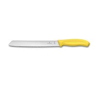 Victorinox Swiss Classic, Professional bread knife, Extra sharp blade, Serrated edge, 21 cm, Robust plastic handle, Stainless steel, Yellow