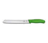 Victorinox Swiss Classic, Professional bread knife, Extra sharp blade, Serrated edge, 21 cm, Robust plastic handle, Stainless steel, Green