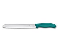 Victorinox Swiss Classic, Professional Bread Knife, Extra Sharp Blade, Serrated Edge, 21 cm, Robust Plastic Handle, Stainless Steel, Green
