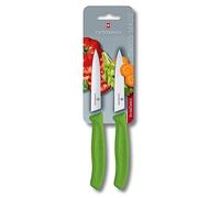 Victorinox Swiss Classic, Tomato and paring knife set, 2-piece, Extra sharp blade, Plastic handle, Stainless steel, Swiss Made, Green