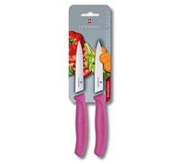 Victorinox Swiss Classic, Tomato and paring knife set, 2-piece, Extra sharp blade, Plastic handle, Stainless steel, Swiss Made, Pink