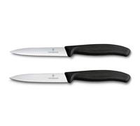 Victorinox Swiss Classic, Tomato and paring Knife Set, 2-Piece, Extra Sharp Blade, Plastic Handle, Stainless Steel, Swiss Made, Black