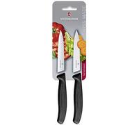 Victorinox Swiss Classic, Tomato and paring knife set, 2-piece, Extra sharp blade, Plastic handle, Stainless steel, Swiss Made, Black
