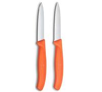 Victorinox Swiss Classic Vegetable and paring Knife, for Fruit and Vegetables, Extra Sharp, Straight and Serrated Edge, Stainless Steel, Orange