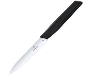 Victorinox Swiss Modern 10 cm Black Kitchen Knife - Serrated, Sharp Point