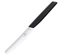 Victorinox Swiss Modern 11 cm Black Kitchen Knife - Serrated, Round Point