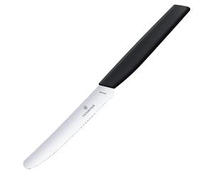 Victorinox Swiss Modern 11 cm Black Kitchen Knife - Serrated, Round Point