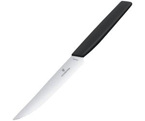 Victorinox Swiss Modern 12 cm Black Kitchen Knife - serrated with a sharp tip
