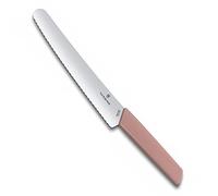 Victorinox Swiss Modern Bread and Pastry Knife, 22 cm, Wavy Edge, Apricot | Lightweight stainless steel blade with ergonomic handle for professional baking, slicing and home cooking. Swiss Made
