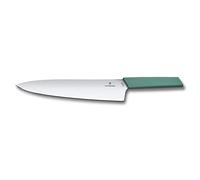Victorinox Swiss Modern Carving Knife, 25 cm Stainless Blade, Green | Large meat knife with straight edge and ergonomic handle for precise carving and slicing beef, pork or poultry.