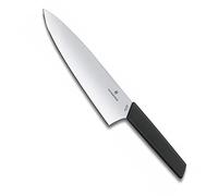 Victorinox Swiss Modern Carving Knife, Extra Large 20 cm Steel Blade, Black | Extra-wide stainless steel blade for meat, fruit and vegetables, dishwasher safe synthetic handle, Swiss Made