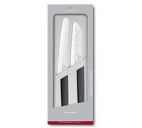 Victorinox Swiss Modern Kitchen Set, 2-Piece Bread and Santoku Knife, Black