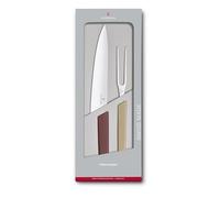 Victorinox Swiss Modern Paring Knife Set, 2 Pieces, Stainless Steel | Extra sharp wavy and straight edge blades for fruit and vegetables with robust multicolored handles, Swiss Made