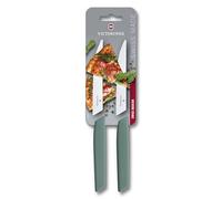 Victorinox Swiss Modern Steak & Pizza Knife, 2 Pieces, 12 cm, Serrated | Sharp serrated edge for effortless cutting, ergonomic handle for BBQ and dining, dishwasher safe, Swiss Made